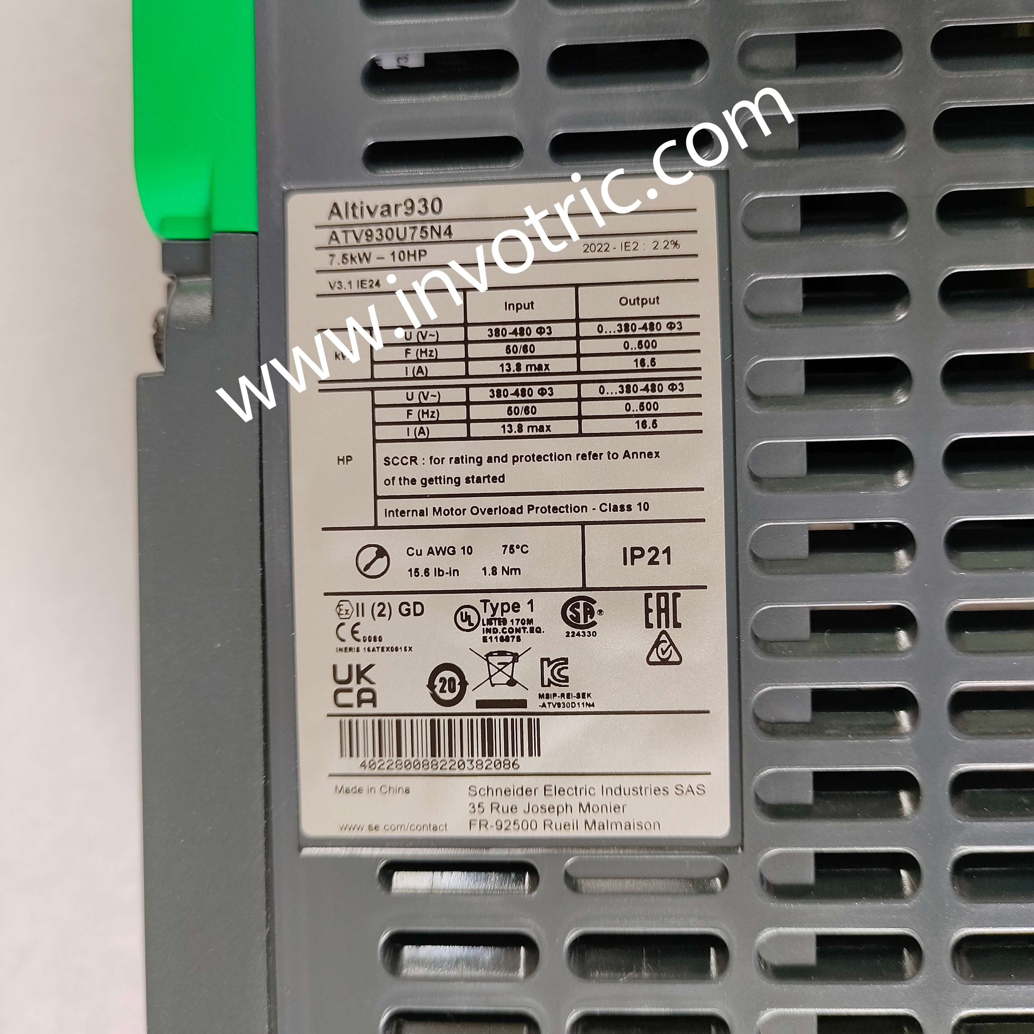SCHNEIDER ELECTRIC ATV930U75N4 SQDATV930U75N4-2