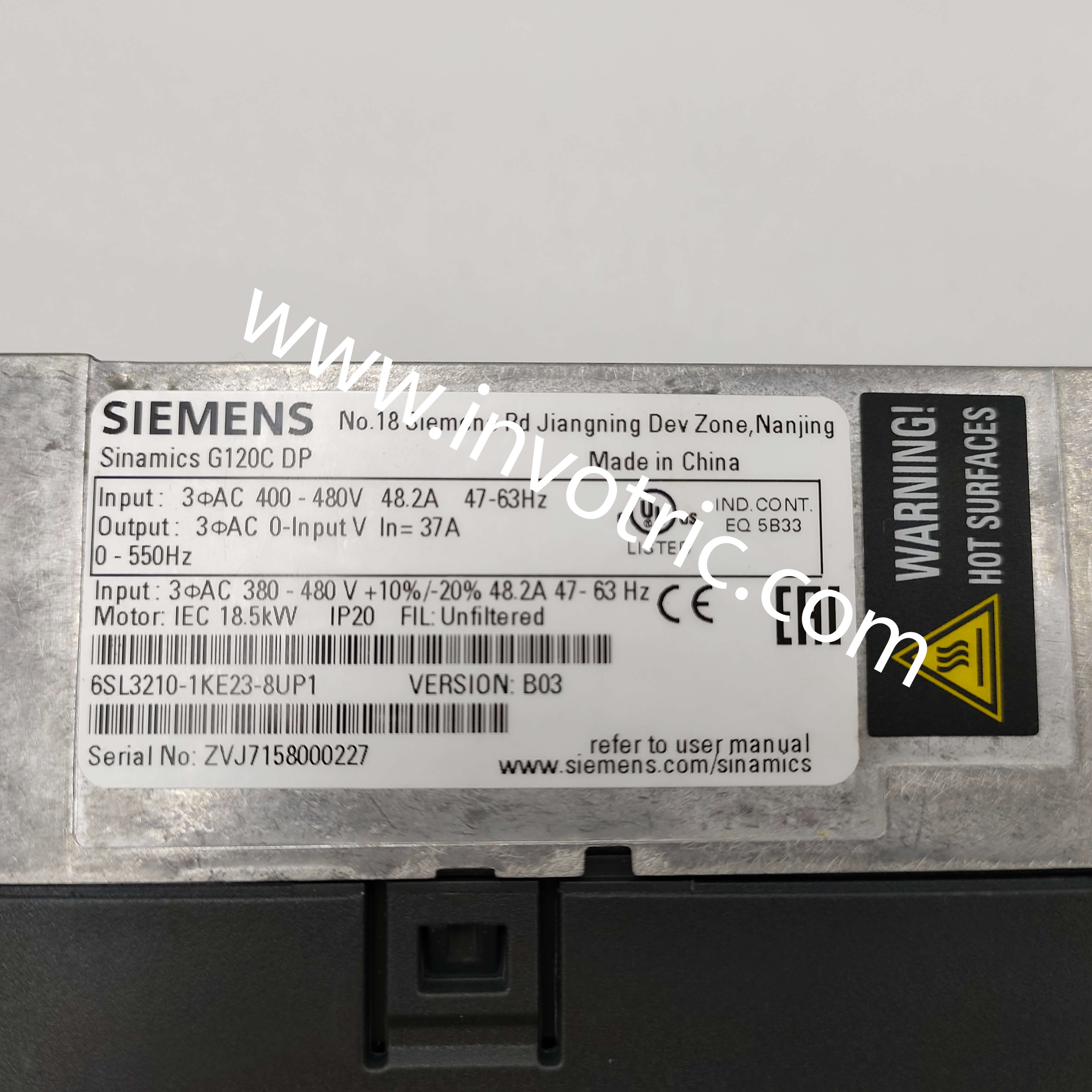 SIEMENS 6SL32101KE238UP1 Инвертор 6SL3210-1KE23-8UP1